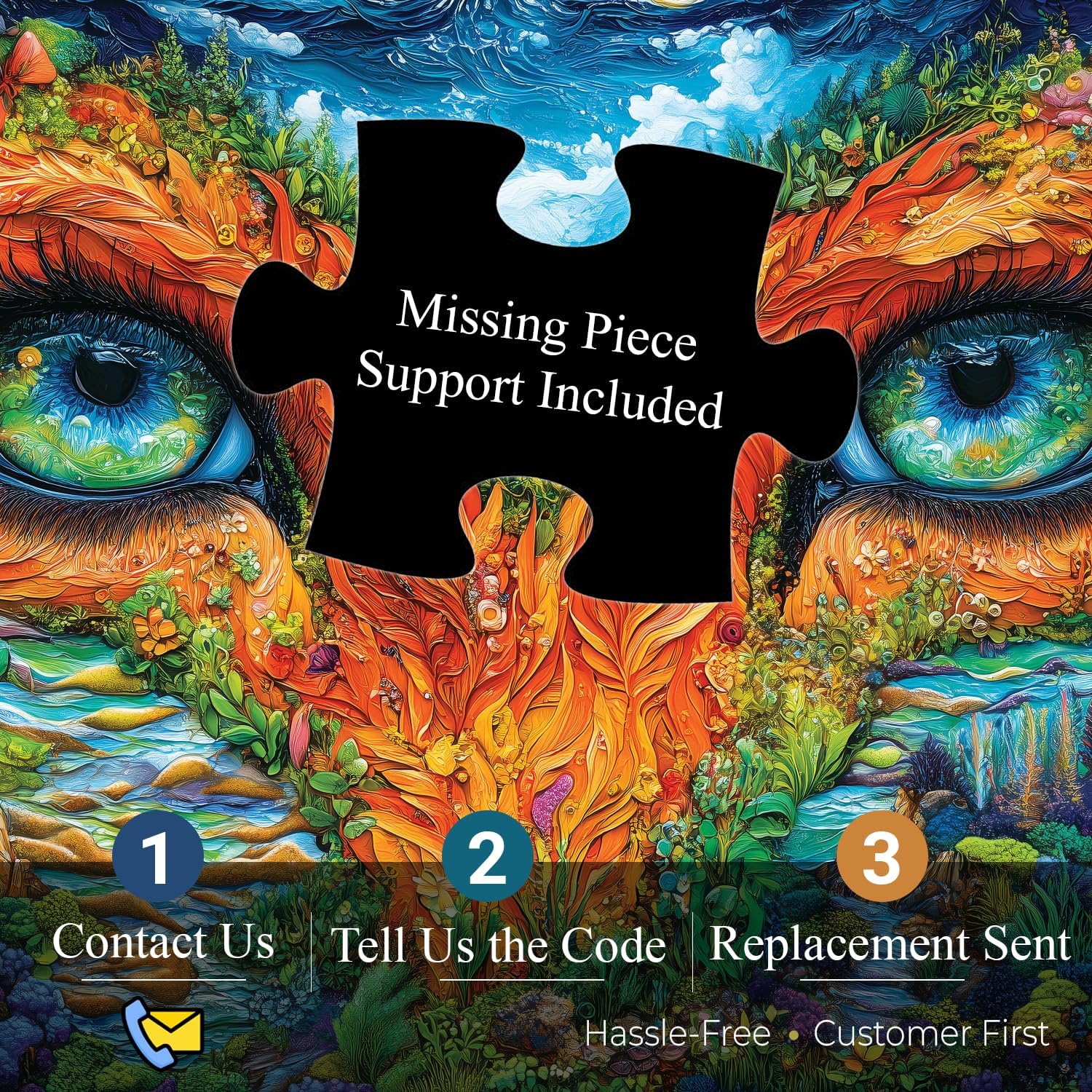 Eyes of Nature 1000 Piece Jigsaw Puzzle, Vibrant Fantasy Landscape Puzzle with Poster, Magnetic Gift Box & Smart Code Guide, Unique Puzzle Gift for Adults & Nature Lovers