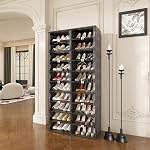 ANTBOX Portable Shoe Rack Storage with Clear Magnetic Doors, One-Piece Folding Shoe Cabinet Organizer Box for Closet Entryway, Large Plastic Shoe Box Cabinet 10 Tiers Fits up to 40 Pairs (Black Frame)