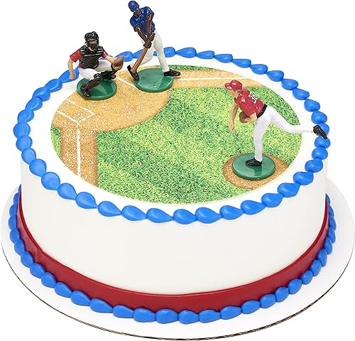 Miniatura 5 de DecoSet Batter Up - Juego de decoración de 3 piezas para pasteles y cupcakes para cumpleaños, celebraciones y fiestas temáticas de béisbol, apto