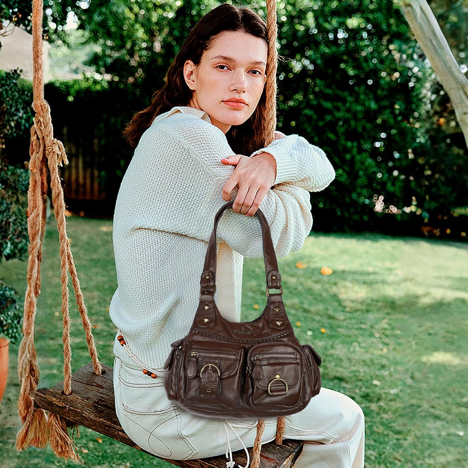 Angel Kiss Hobo Bags for Women Shoulder Bag Shoulder Purses and Handbags Vegan Leather Hobo Handbags Crossbody Bags - Image 2