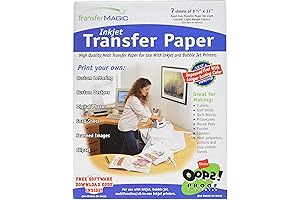 Transfer Magic Iron-On Inkjet Paper, 8.5" x 11", 7-Sheets