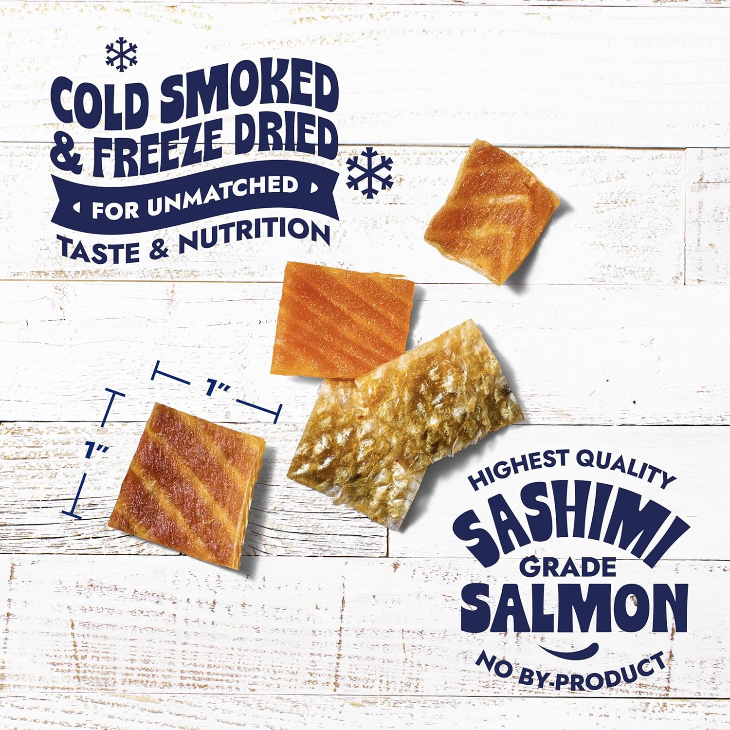 Finfare Freeze Dried Salmon Skin Treats for Dogs, Protein & Omega-3s, Grain Free Salmon Dog Training Treats, Crafted in USA, Bites - 9oz
