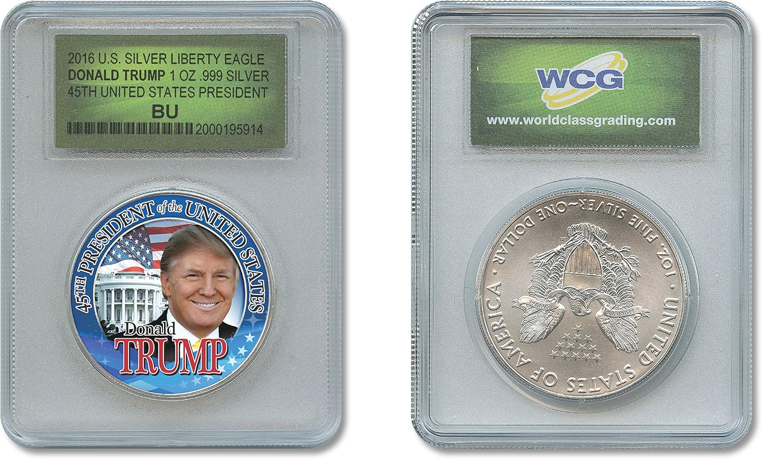 DONALD TRUMP FOR PRESIDENT 2016 1 oz American .999 Silver Eagle SPECIAL HOLDER