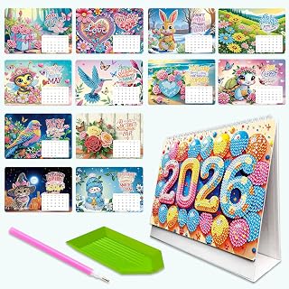 ILYUFO 2026 Diamond Painting Calendar, Diamond Art Kits for Adults, Ideal Desktop Ornaments & Thoughtful Female Gifts (Balloon)