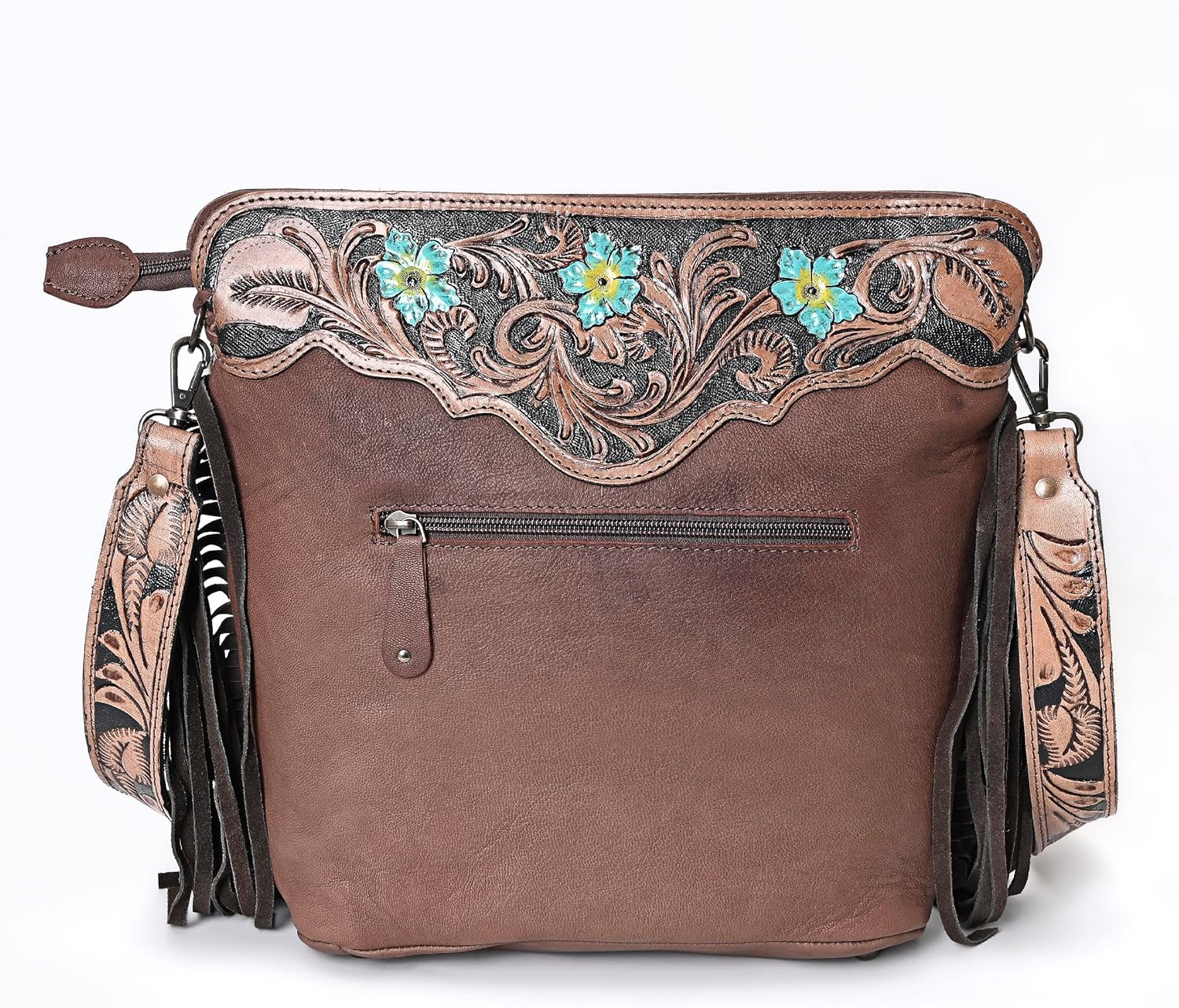 Merbaa Women's Leather Floral Printed Crossbody Bag