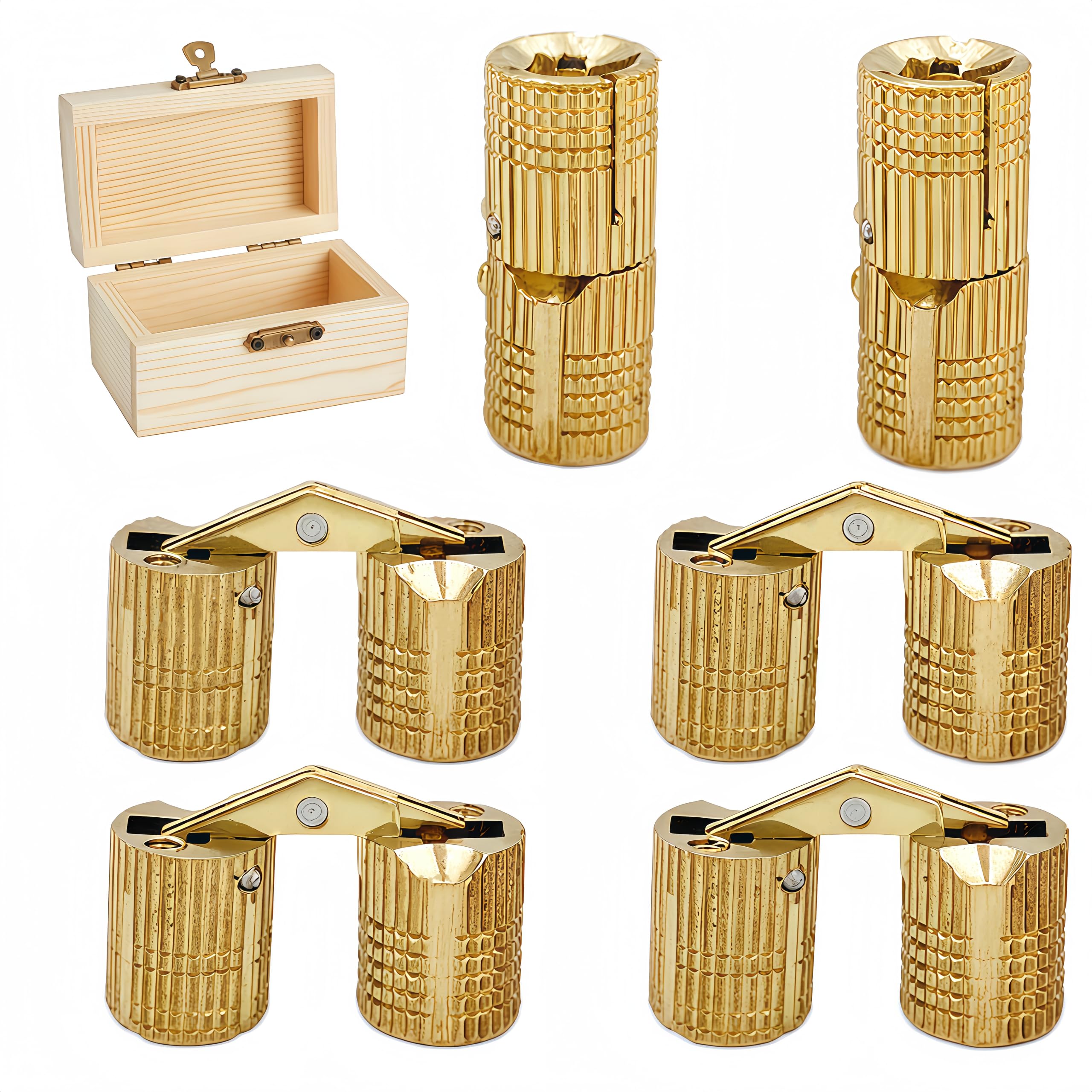 Vbnexyr Regular Door Hinges 6 Piece Pack Of 180 Degree Openable Brass Concealed Hinges Suitable For Jewelry Boxes Music Boxes Diy Woodworking 8Mm