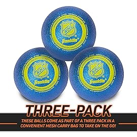 Franklin Sports NHL Street Hockey Balls - Griptac No Bounce Outdoor Street + Roller Hockey Balls - Official Size Adult + Youth Hockey Balls - 3 Pack - Assorted Colors