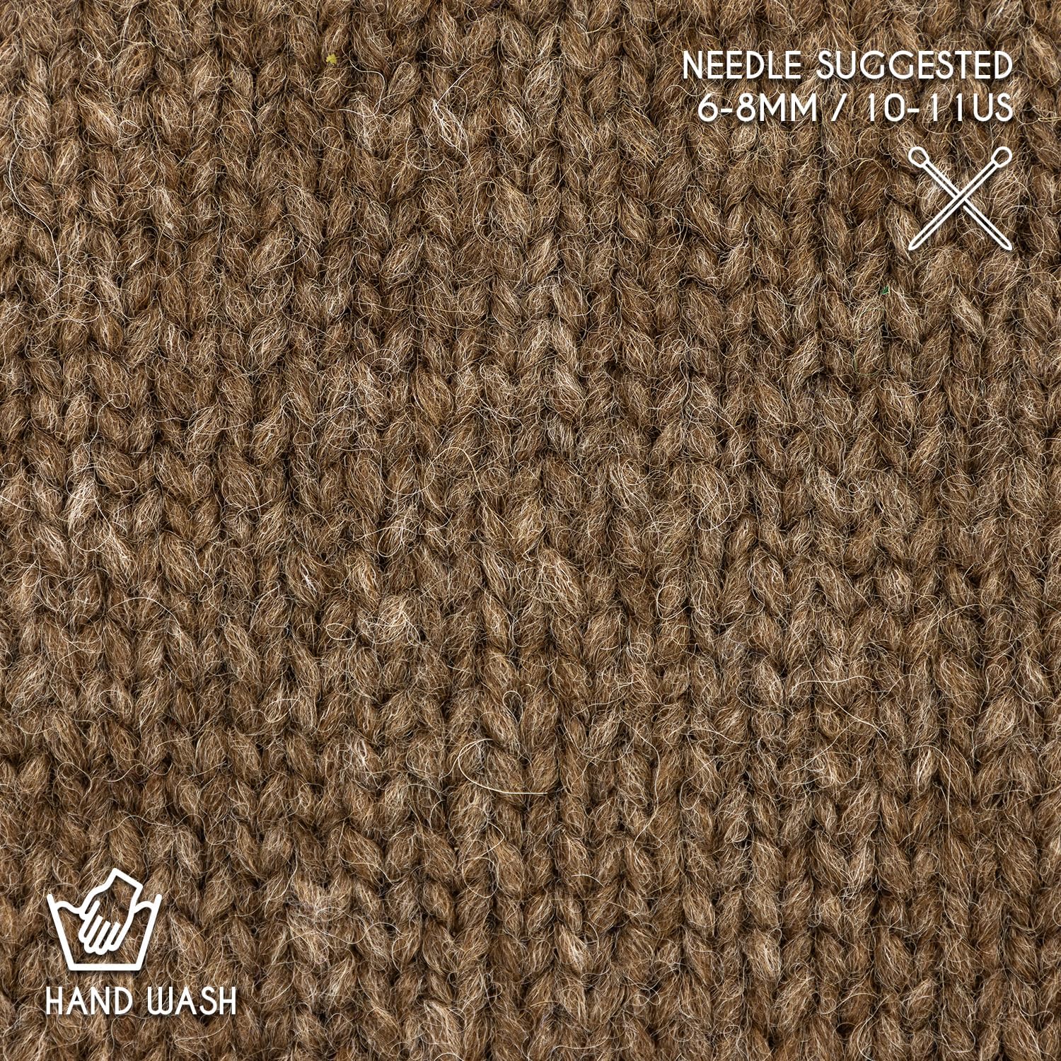 Super Air Bulky 6-Set Baby Alpaca - Soft and Fast Hand Knitting Yarn 5.29 oz/ 328 Yards - NFA06 Brown