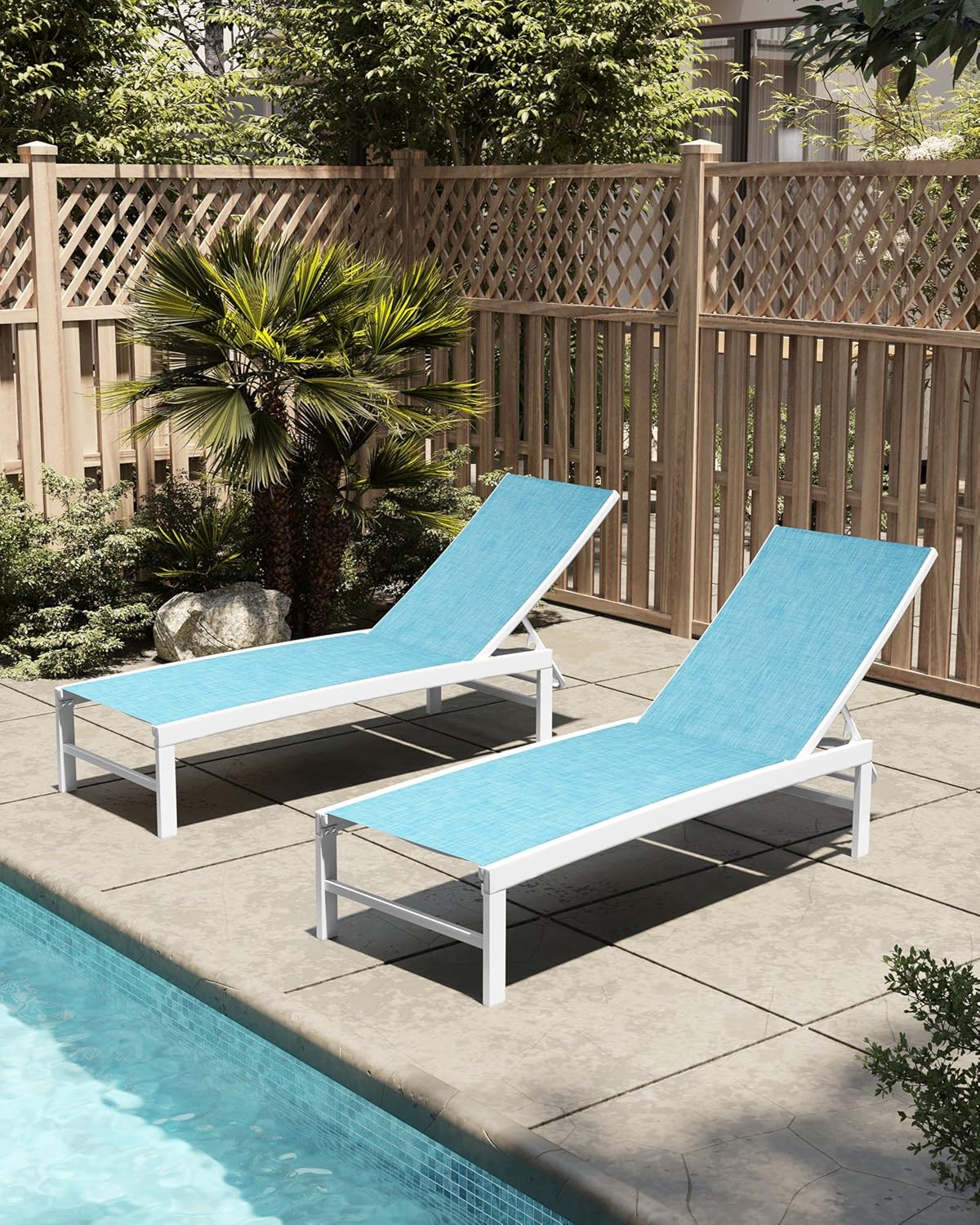 Buy Patio Aluminum Chaise Lounge Chair, VredHom Set of 2 Outdoor