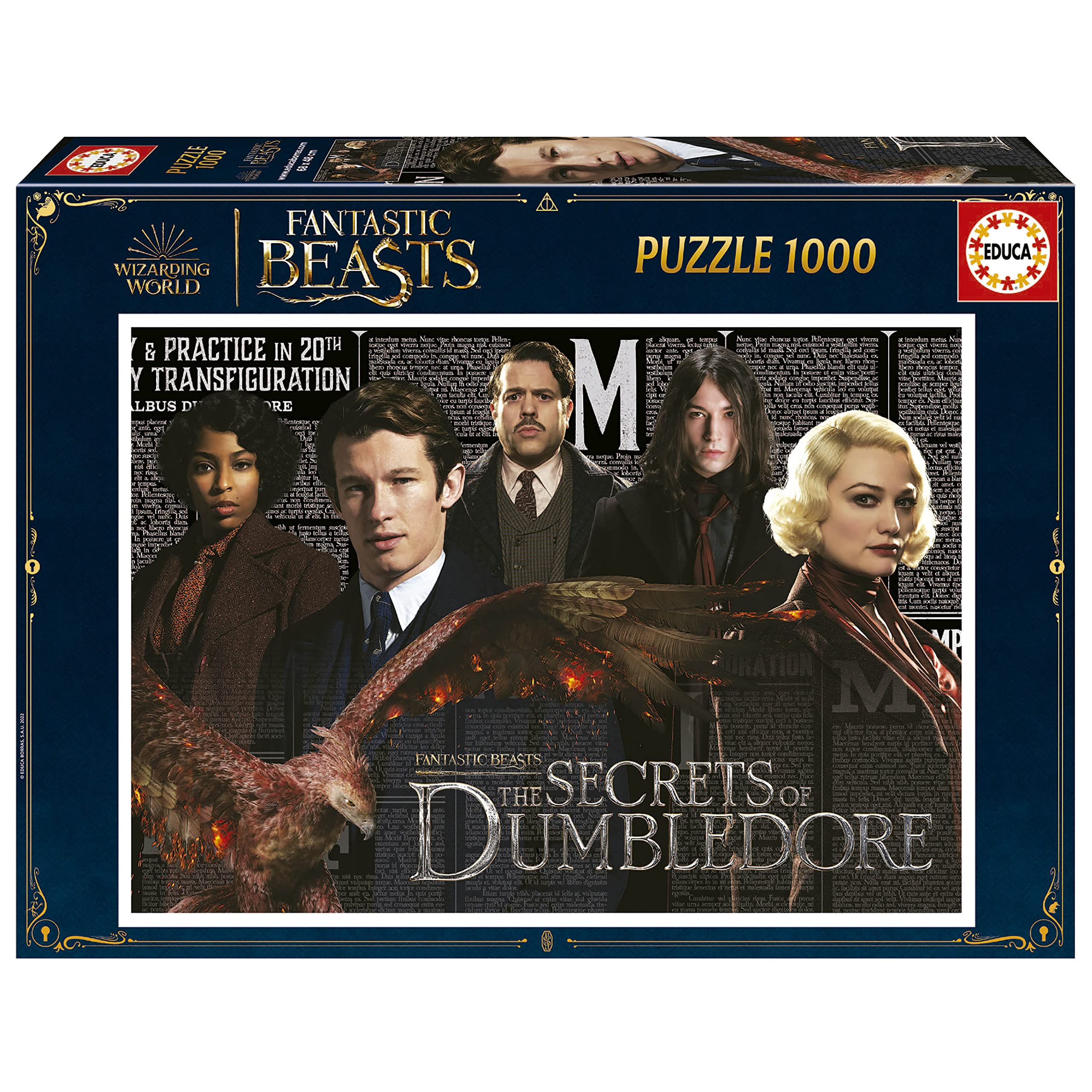 Educa - 1000 Fantastic Beasts | 1000 Piece Puzzle, Includes Cola Fix Puzzle to Stick Once Finished | From 14 Years Old (19493)
