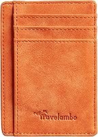 Vista 13 de Travelambo Billetera delgada con bolsillo delantero y clip para el dinero con bloqueo de identificación por radiofrecuencia, talla única