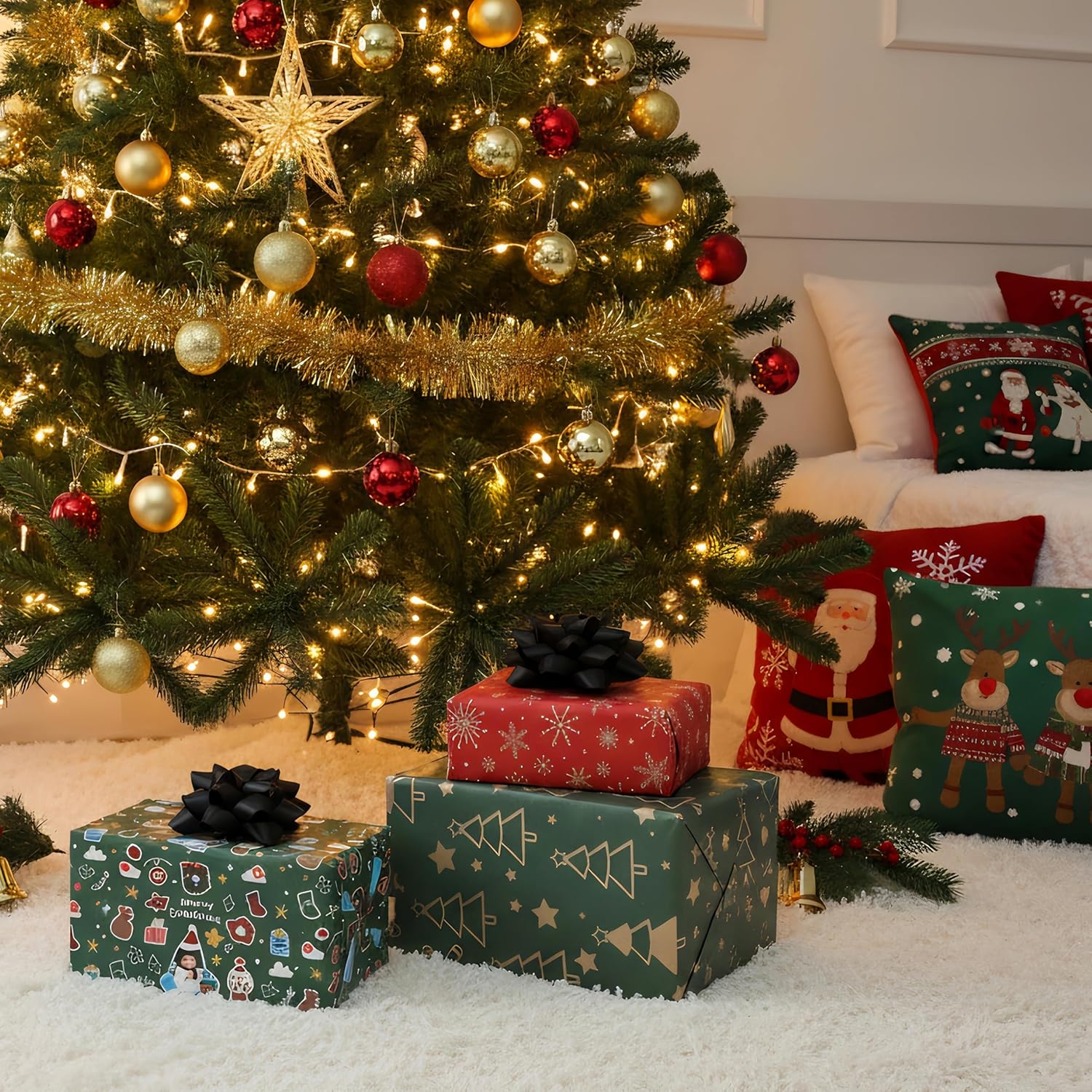 12Pcs Large 4.5 Inch Star Gift Bows for Gift Wrapping and Presents, Christmas Bows,for Parties, Birthdays, Weddings or Other Holidays. (Black) - Image 7