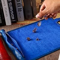 Vista 3 de Sadnyy 4 Pcs Dice Mat Tray Rolling Mat with Zipper PU Leather Folding Scroll Bag Holder Polyhedral Dice Storage Table Christmas Game Accessories