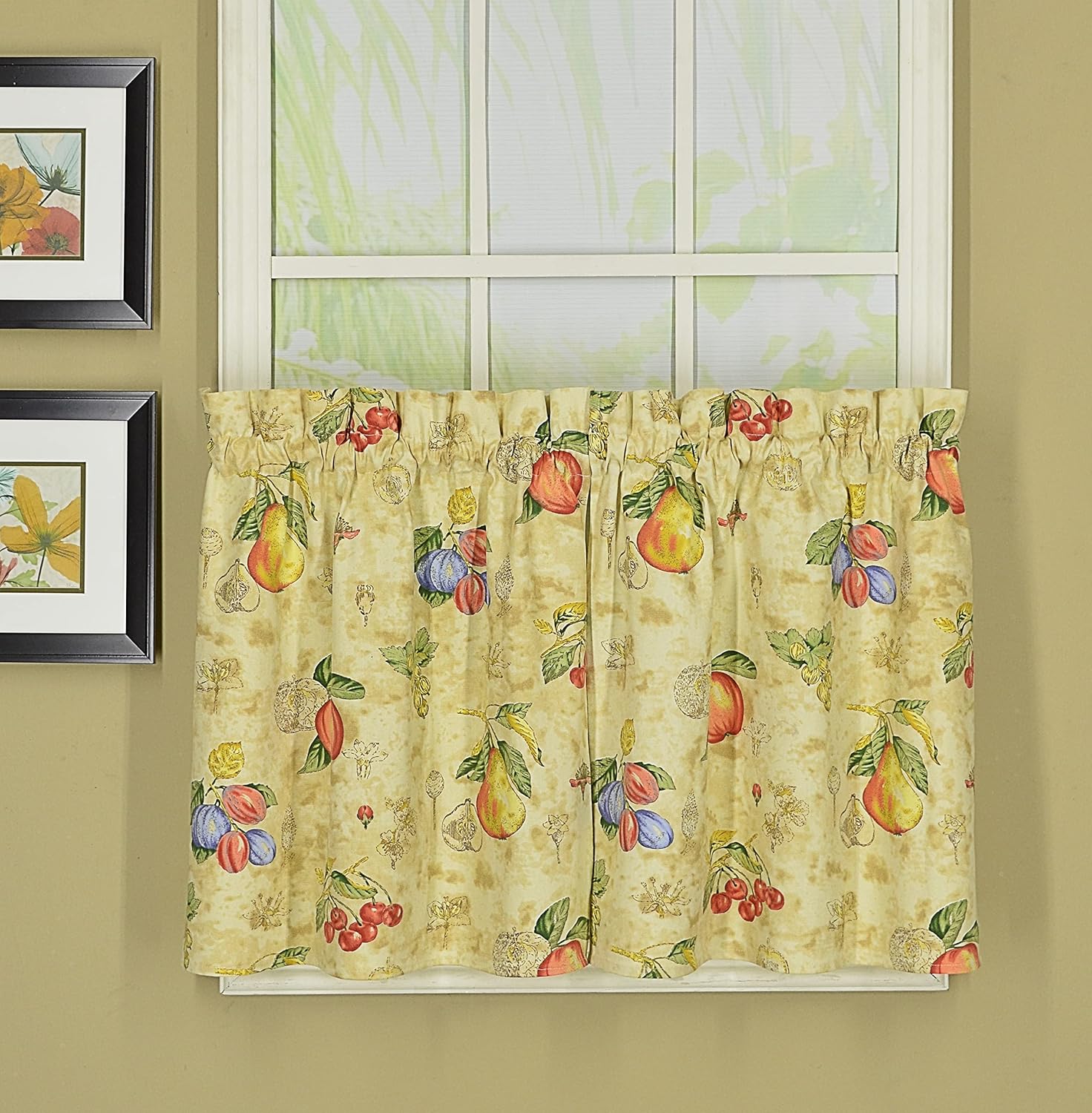 Today's Curtain Orchard Kitchen Sailcloth Tier Curtain, 36-inch, Sand, 56W X 36L