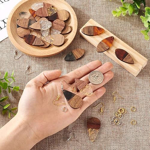 Vista 63 de Colgante de madera de resina, Resina, No es una piedra preciosa 0negro