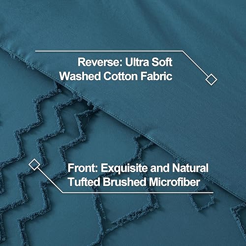 Miniatura 6 de Andency Juego de colcha acolchada Queen (90x90 pulgadas) capitoné, geométrico, texturado, granja 3 piezas 1 colcha bohemia y 2 fundas almohada