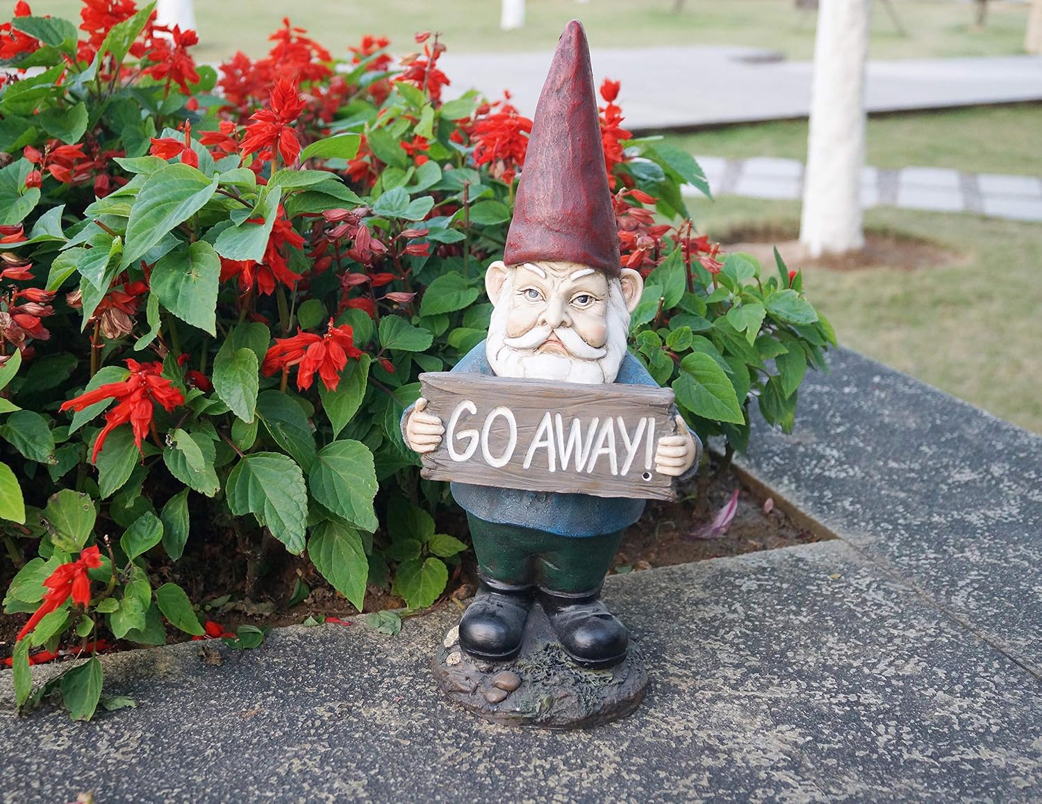 Hi-Line Gift 75616-S Gnome Holding Go Away Sign