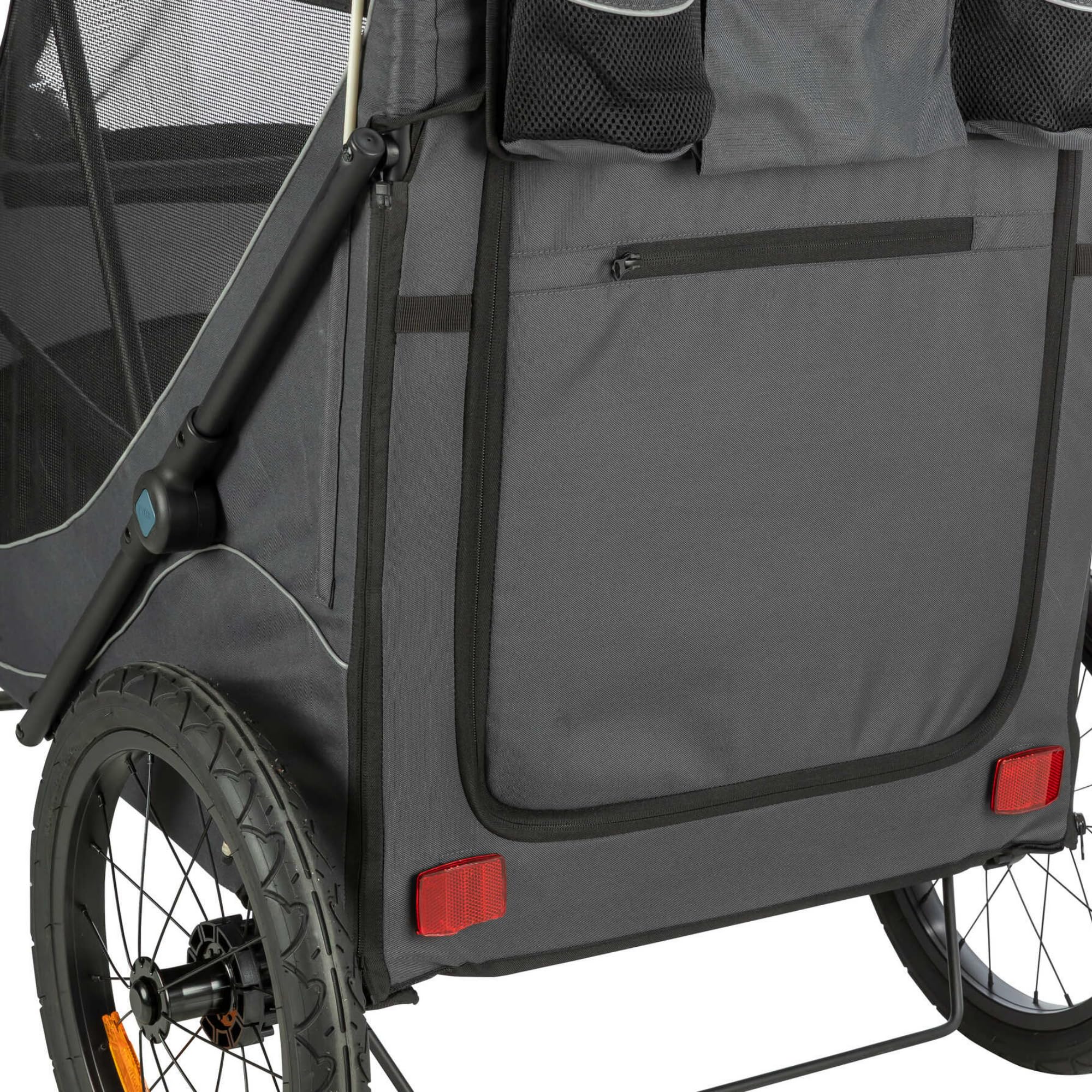 Trixie remorque vélo pour Chien 40 x 40 x 60 cm Jusqu’à 15 kg – remorque vélo réfléchissante avec Fonction de Pliage Rapide – avec Coussin et Laisse intégrés