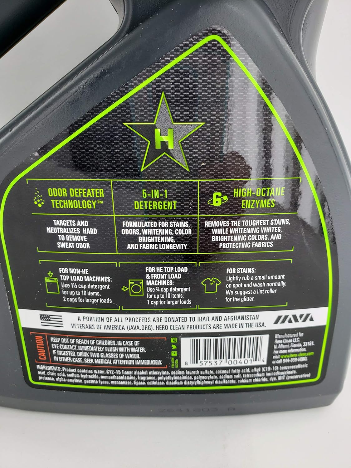 Hero Clean Liquid Laundry Detergent – 5 in 1 Sport + Everyday with World-Class Odor Control, Advanced 7 Enzyme System for Stains. Juniper Scent (50 Oz)