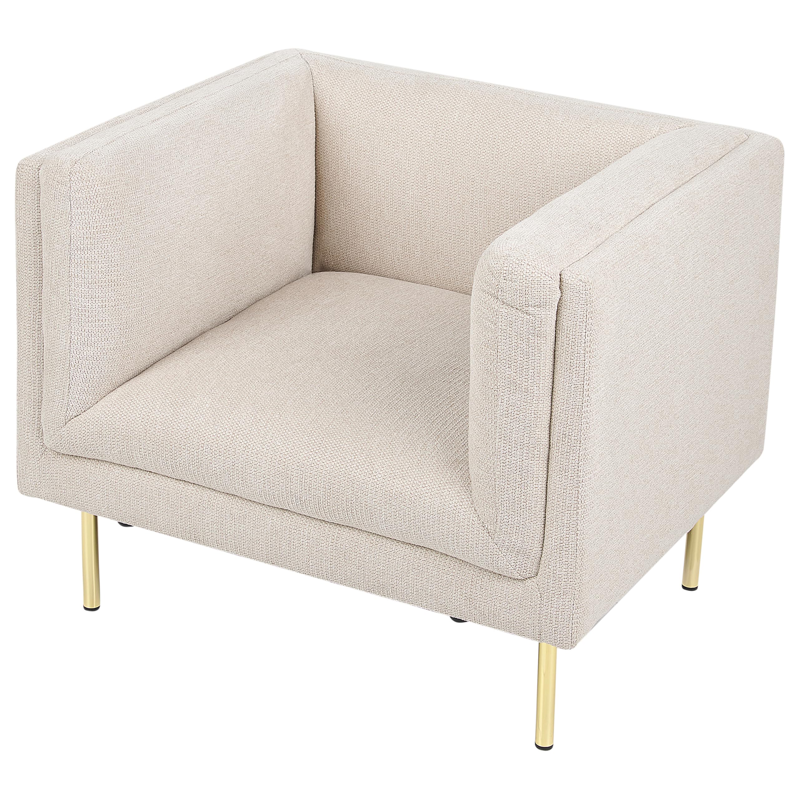 Beliani Sessel aus Stoff beige/goldene Beine mit Armlehnen modern Moen