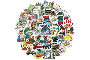 50pcs Camping Stickers Pack: Adventure Stickers for Kids
