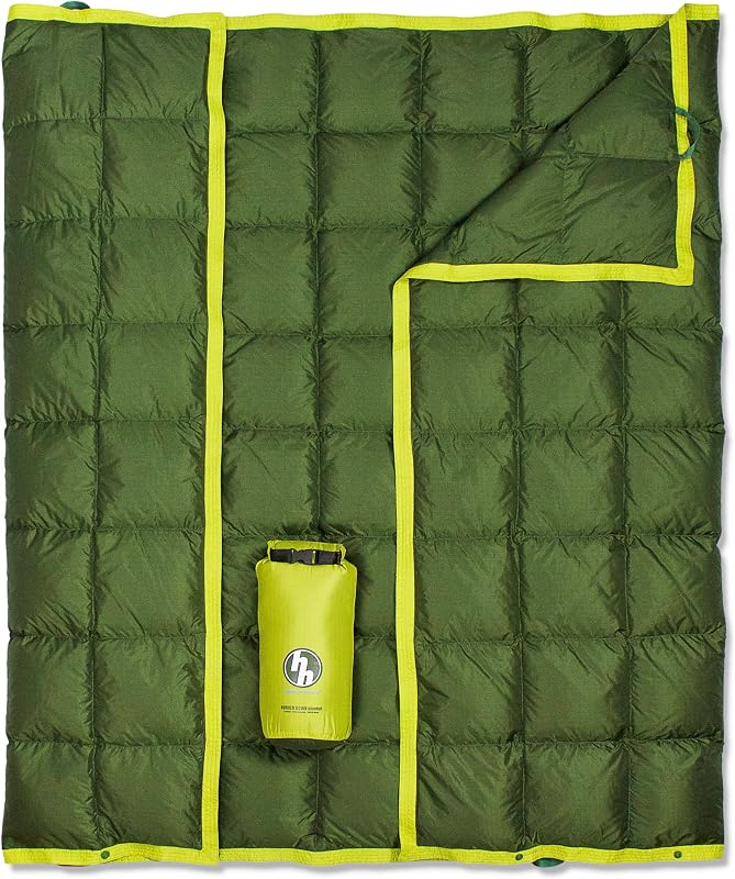 Down Camping Blanket 650 Fill Power - Ultralight Backpacking Quilt (1lb 6oz) Warm & Water-Resistant 20D Nylon Shell for Outdoors, Camping, Hiking, Travel, & Stadium - Packable