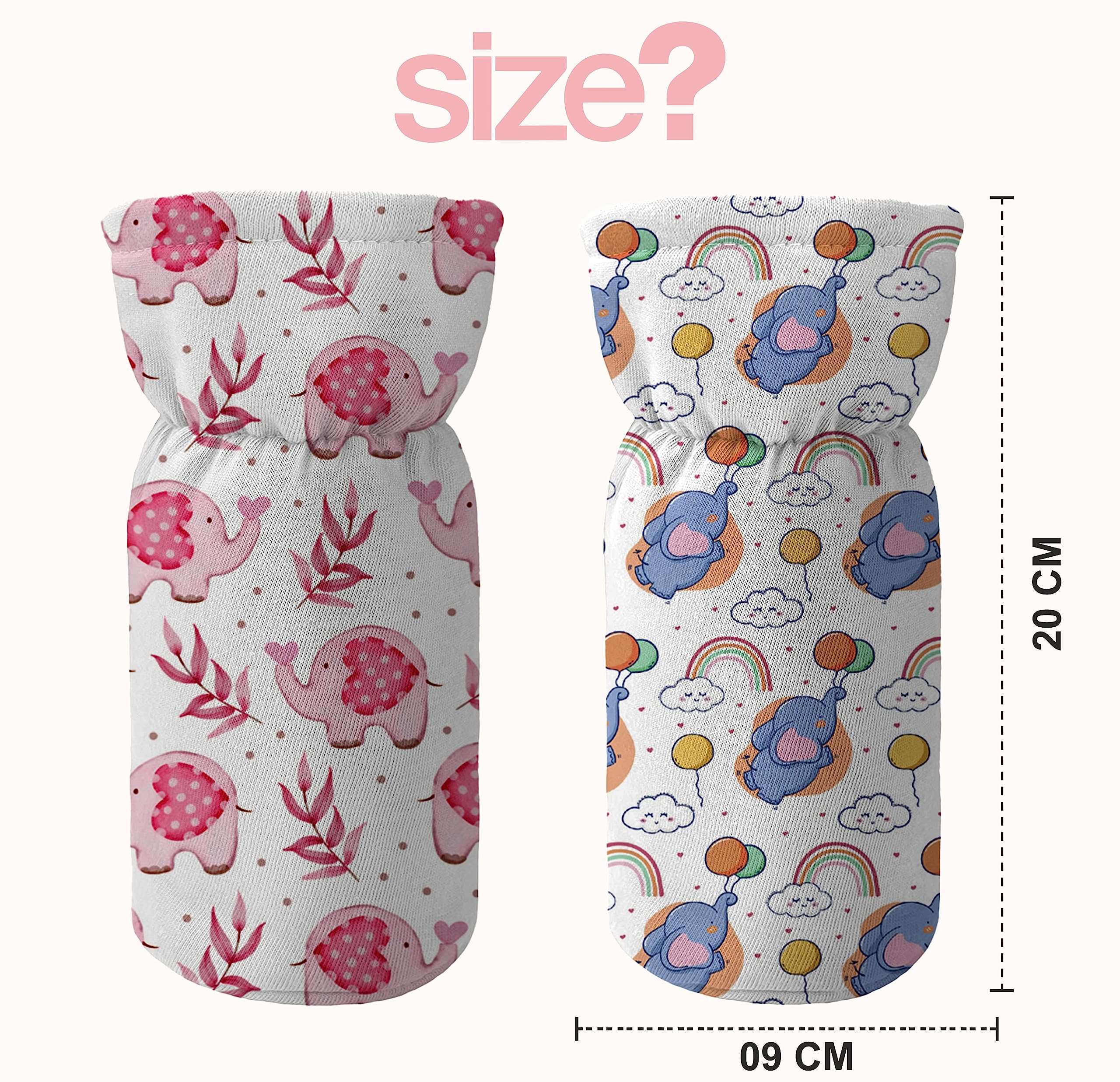 Novo Baby Cotton Soft Plush Baby Bottle Feeding Cover Tote Modern Bag Carrier Bag Bottle Cover with Strap Pack of 2 (Cute) 4