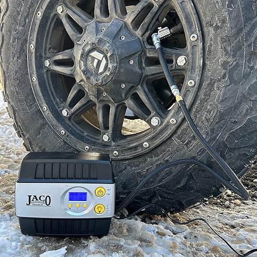 Miniatura 7 de JACO SmartPro - Compresor de aire para inflador de neumáticos de 12 V (máximo 100 PSI) con extensión de manguera Lightning L2X (paquete)