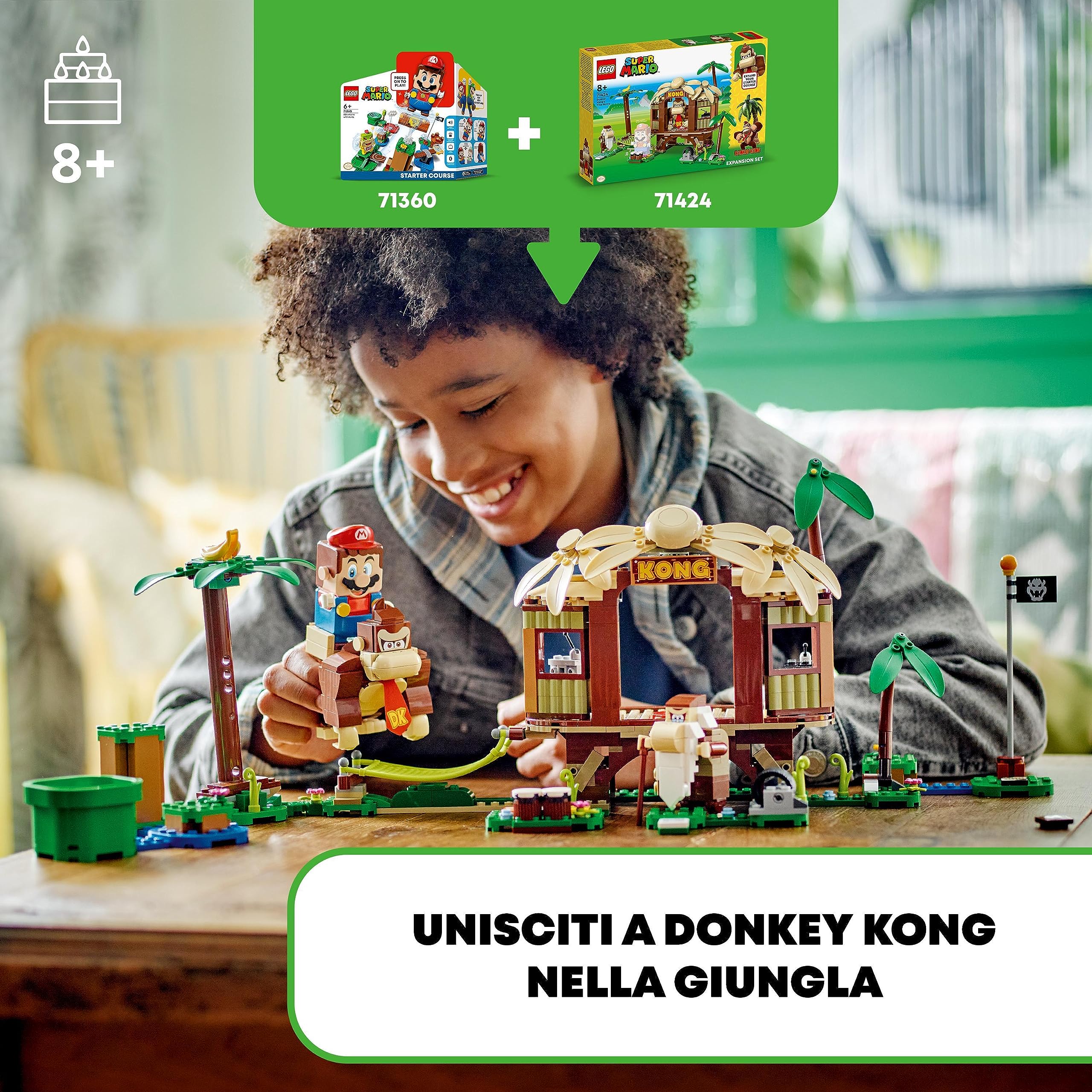 LEGO Super Mario Pack di Espansione Casa sull'Albero di Donkey Kong, Giocattolo Costruibile con 2 Personaggi da Abbinare a Uno Starter Pack, Giochi per Bambini e Bambine da 8 Anni, Idea Regalo 71424