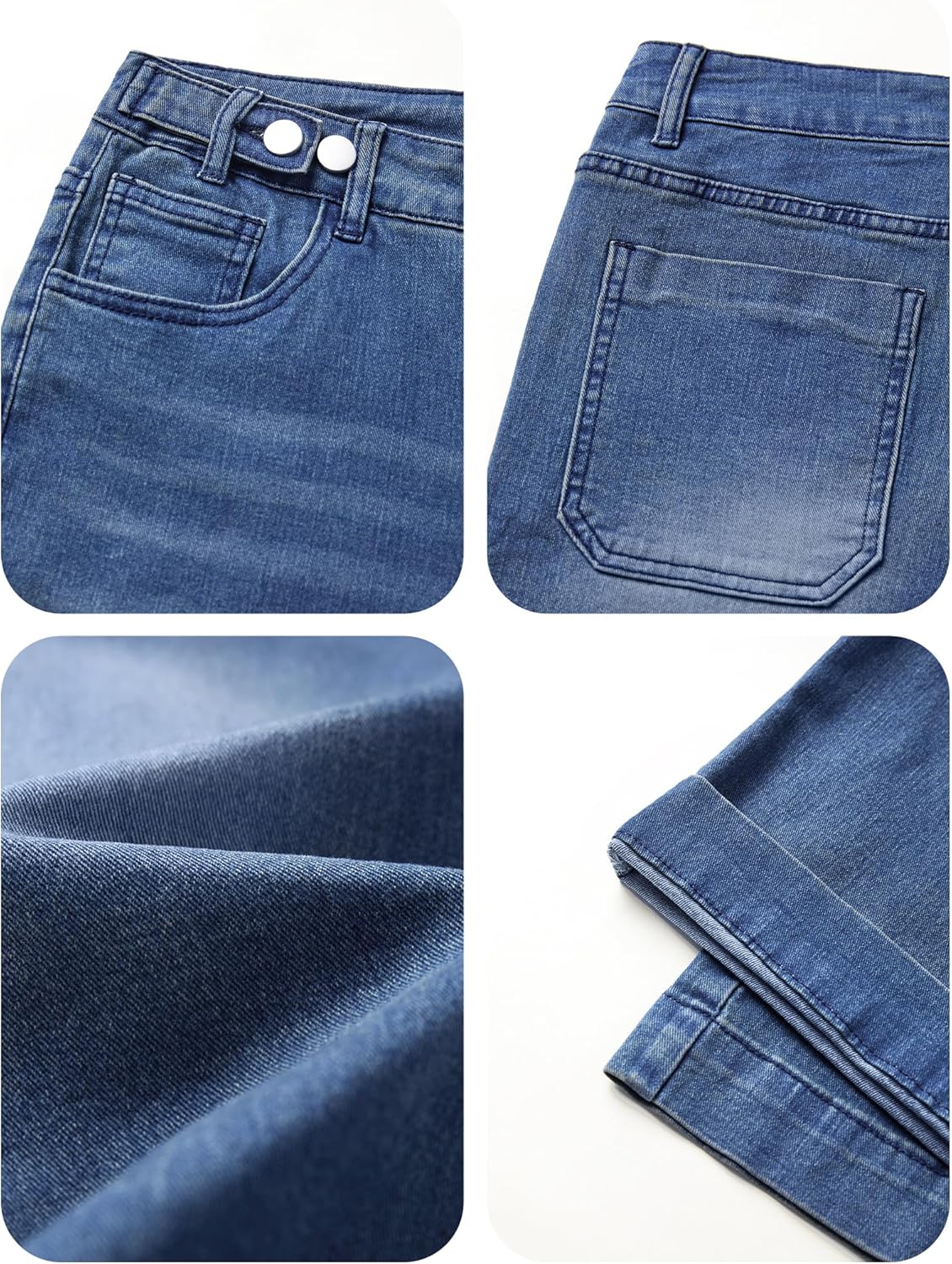 EMMIOL Women's Wide Leg Jeans Baggy Jeans Mid Waist Stretch Boyfriend Denim Pants Vintage Trousers with Pocket - Image 5