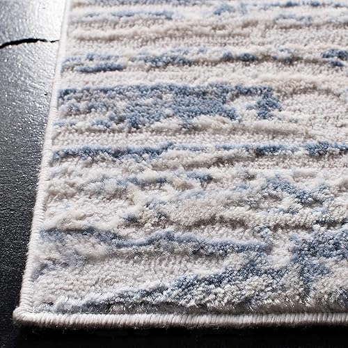 Miniatura 48 de SAFAVIEH Amelia Collection - Alfombra de área de 9 x 12 pies, gris y azul marino, diseño abstracto moderno, no desprende pelusa y de fácil cuidado