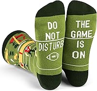 Lavley 'Do Not Disturb, The Game Is On' Funny Football Socks - Novelty Crew Socks Gift for Men Women Teens Fans