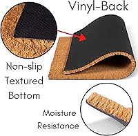 Vista 11 de BIRDROCK HOME estera de fibra de coco con respaldo de vinilo (VBC) con decoloración natural (0.59”/15 mm)