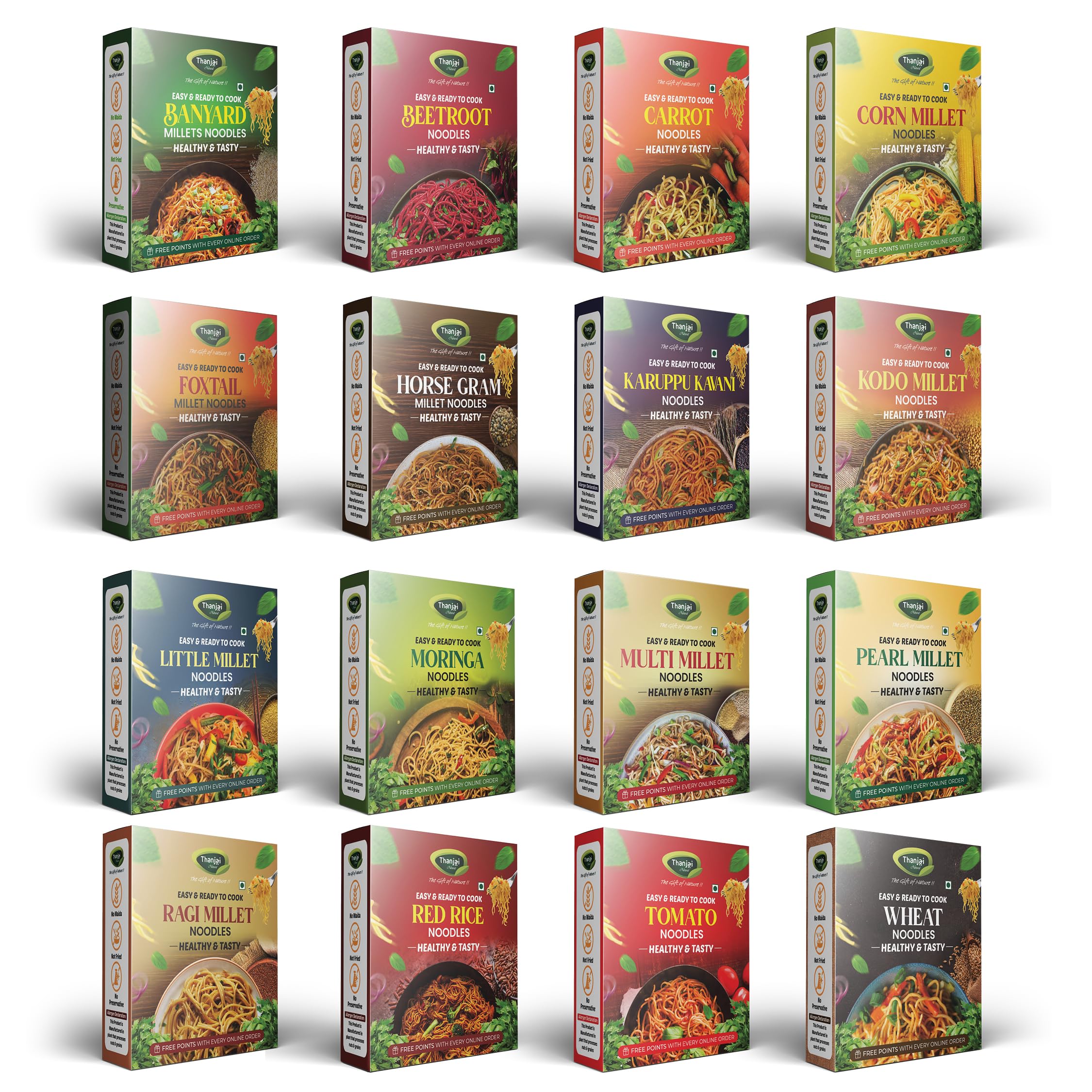 Thanjai Natural Millet Noodles (No Maida Hakka Noodles, Not Fried, No MSG, Classic and Mild Millet Noodles 200g x 16 Varieties) |Wheat, Tomato, Red Rice, Karuppu Kavuni, Carrot, Beetroot, Moringa, Kodo, Pearl, Horsegram, Barnyard, Little, Foxtail, Corn, Ragi & Multi Noodles-image-47