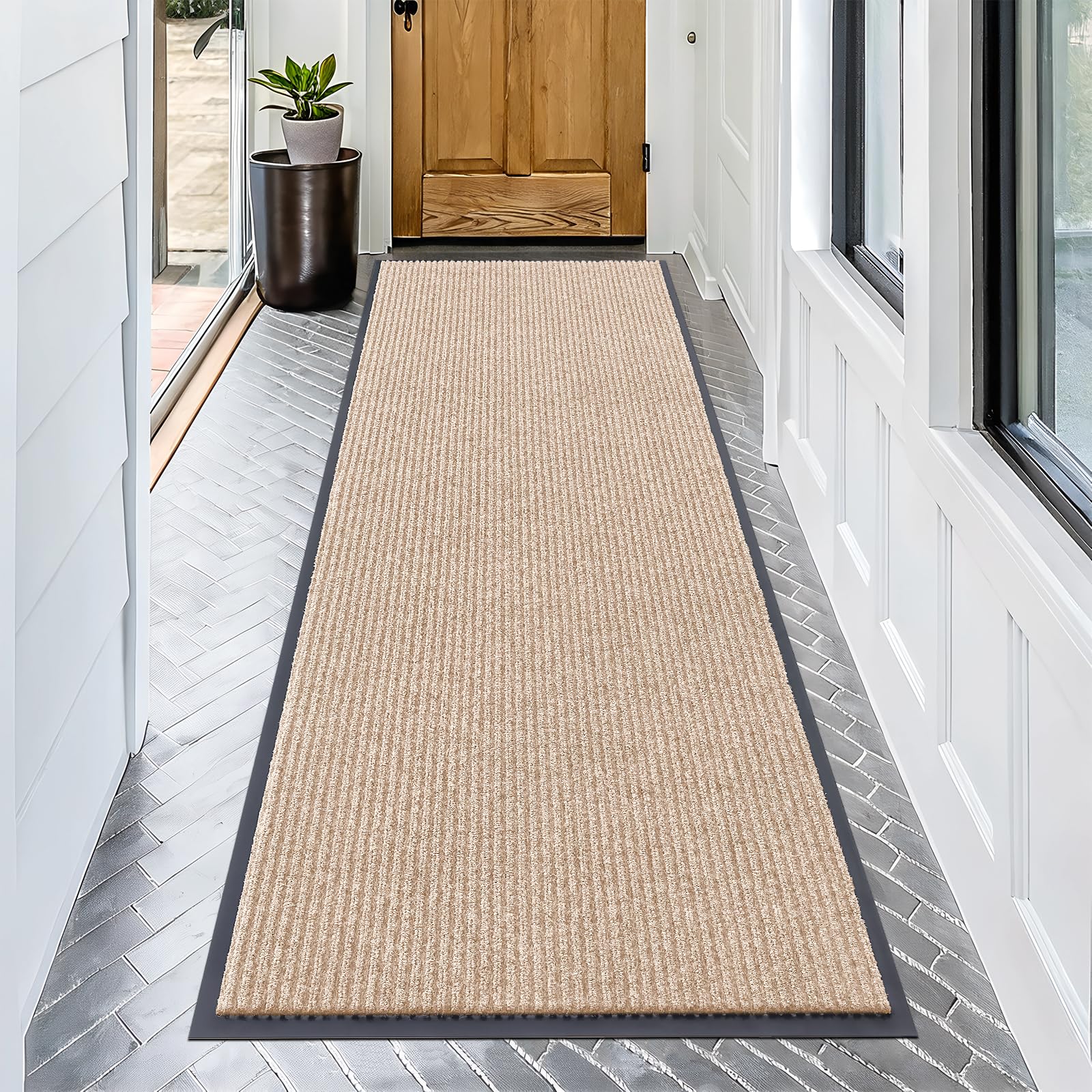 OLANLY Front Door Mat Indoor Outdoor Entrance, Waterproof Heavy Duty Doormat, Fade Resistant, Low Profile, Easy Clean Patio Porch Welcome Floor Mats for Entry, 29.5x17, Beige — view 188