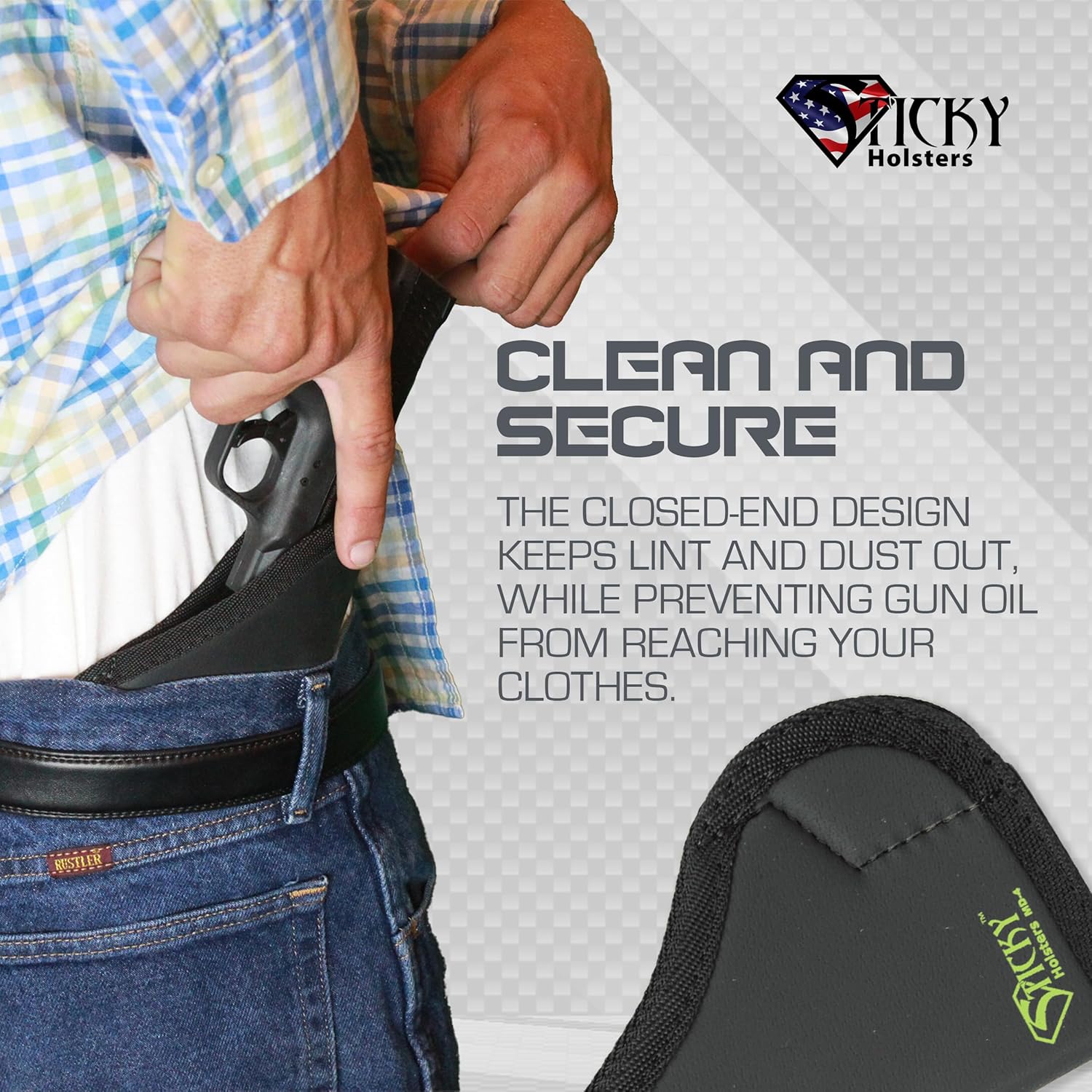 Sticky Holsters - Concealed Carry Holster for Men & Women, MD-4 Medium, Glock 43 Holster, Fits Sub-Compact Medium Autos up to 3.6” Barrel, for Left and Right-Hand Draw, IWB and Pocket Carry