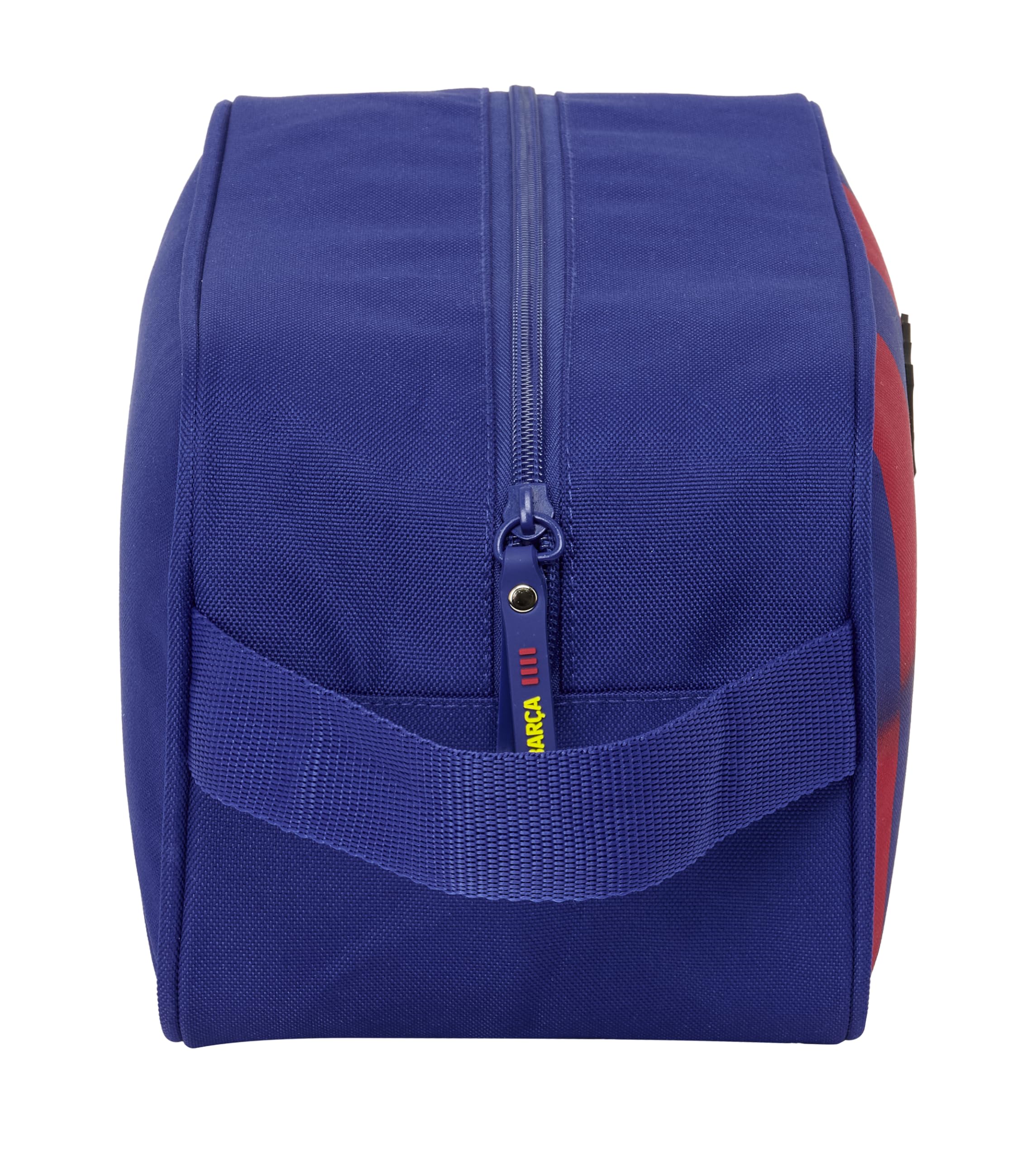 F.C. Barcelona 1. Mannschaft 25/26 – Mittelgroße Schuhtasche, multifunktional, für Sport, außerschulisch, Fußball, bequem und vielseitig, 29 x 14 x 15 cm, blau/Granate, Mediano, Lässig