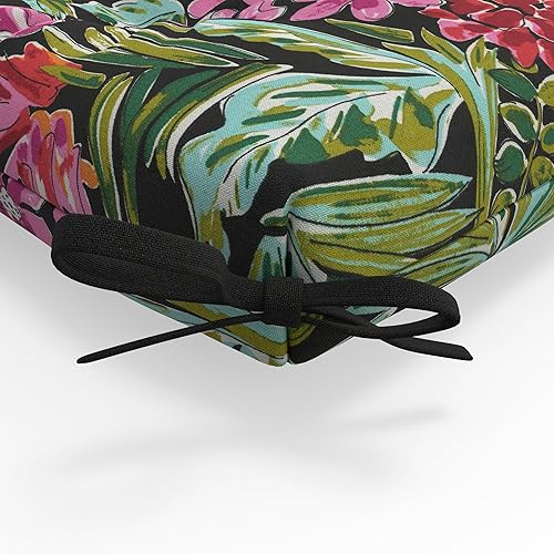 Miniatura 10 de Pillow Perfect Tropic - Cojín floral para sofá de interiorexterior con lazos, acolchonado, resistente a la intemperie y a la decoloración, 18 x 60