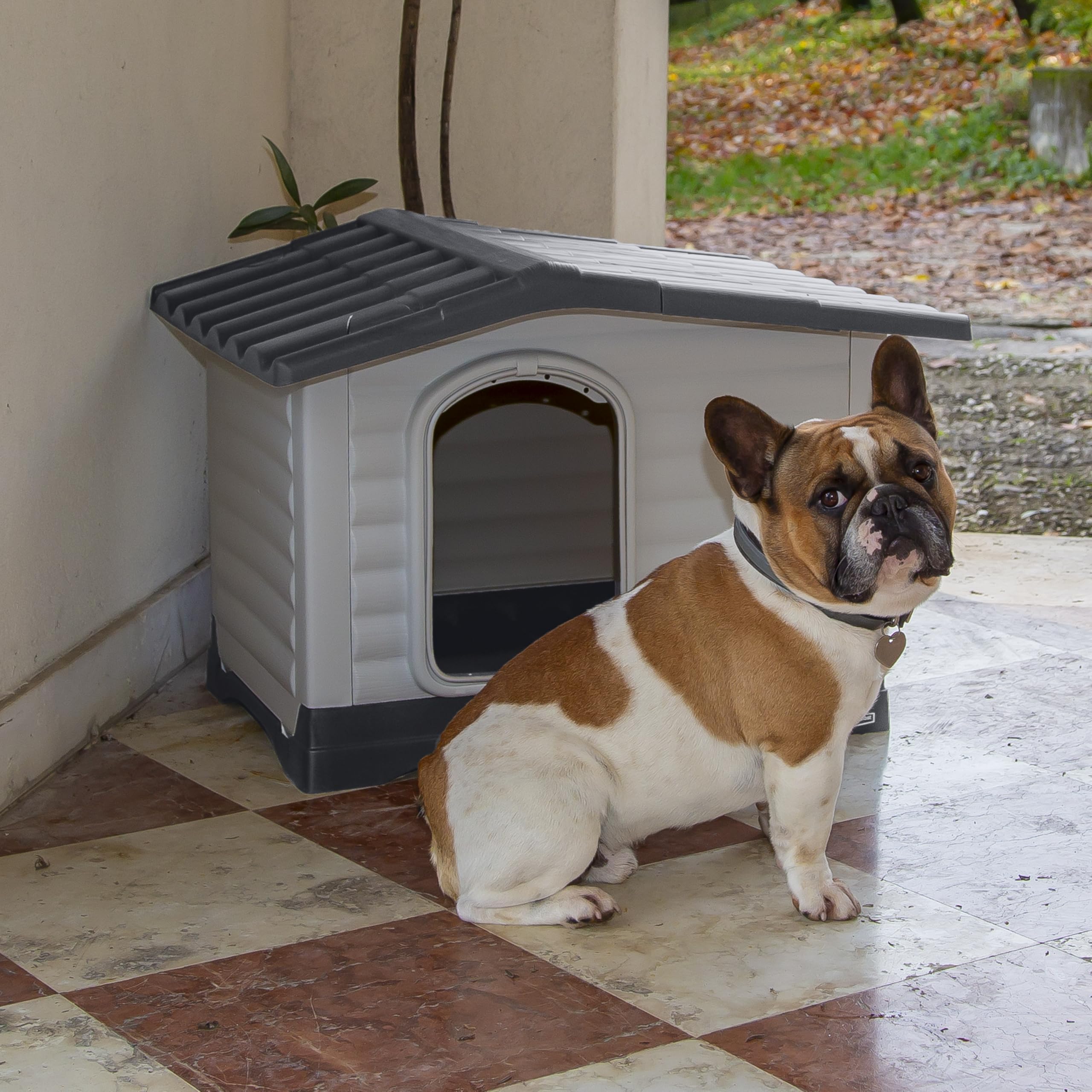 Ferplast DOGVILLA 60 SE Casetta per Cani con Fondo Sollevato Anti Umidità, Sistema Fuoriuscita Liquidi, Tetto Rimovibile Facile Pulizia, Griglia Aerazione, 58 x 48 x h 44 cm