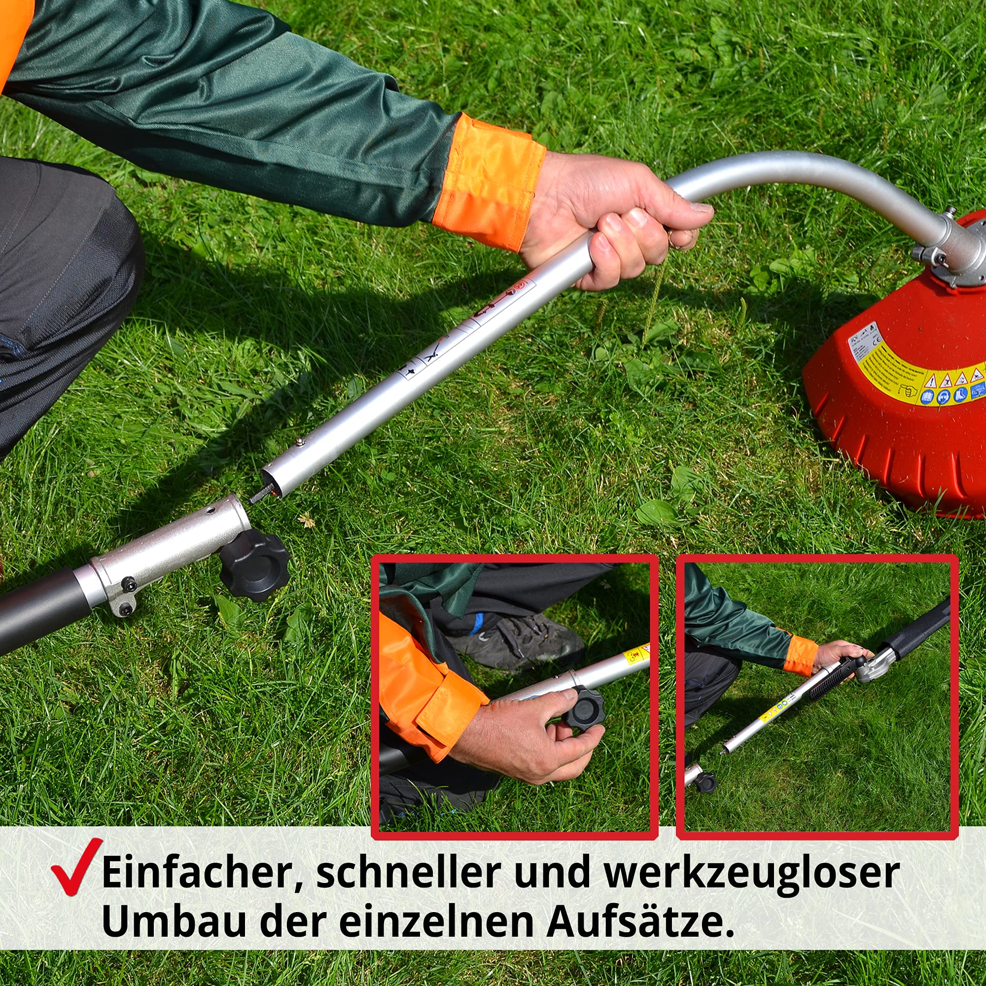 HECHT 3in1 Multitool 900 W – Rasentrimmer, Hochentaster & Heckenschere | Elektro Gartenwerkzeug Set mit Verlängerung – Heckenschere, Hochentaster und Rasentrimmer für Garten & Hecken
