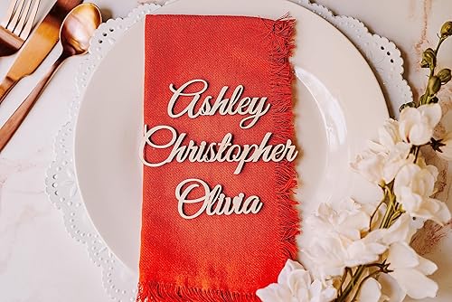 Miniatura 6 de Etiquetas de nombre de madera personalizadas para colocar lugares, tarjetas de lugar personalizadas para bodas, despedidas de soltera y eventos,