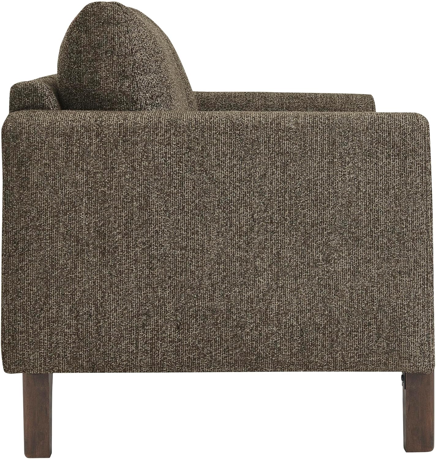 Modway Hawken 54 Inch Boucle Loveseat in Antique Espresso with Wood Legs – Mid-Century Modern Small Space 2-Seater Sofa for Living Room, Bedroom, or Office Lounge