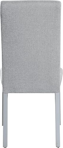 Miniatura 6 de Acme Lanton - Silla auxiliar en tela de lino gris y blanco antiguo