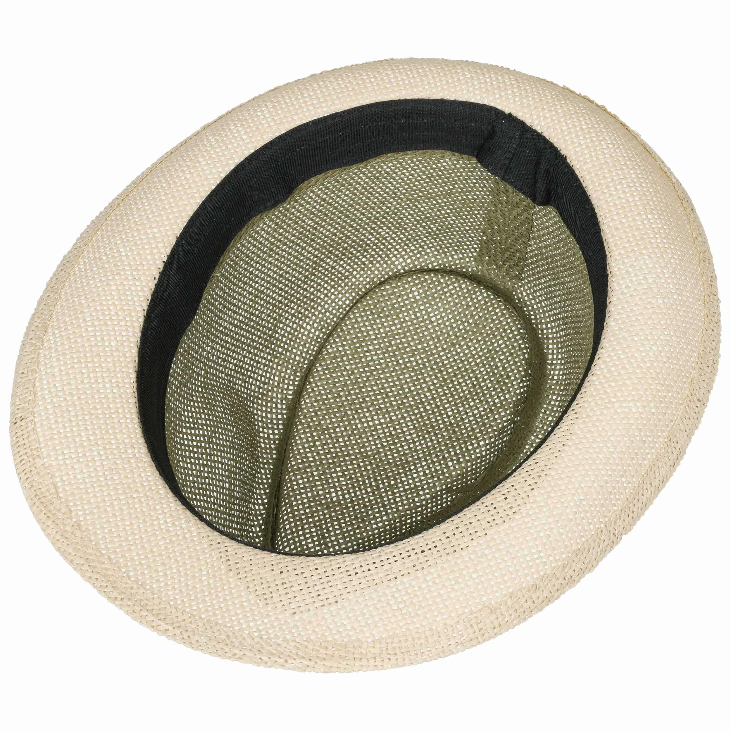 Lipodo Twotone Trilby Strohhut Farbverlauf Ripsband Damen Herren Frühling Sommer