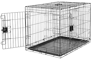 Amazon Basics Foldable Metal Dog Crate for Canines Between 40-70 Pounds (36...