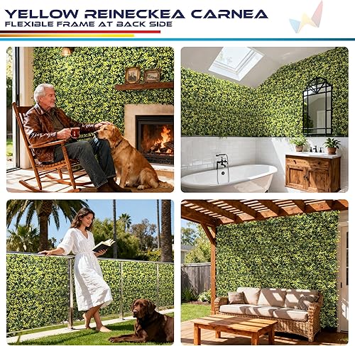 Miniatura 102 de Windscreen4less 6 paneles artificiales de boj de 20 x 20 pulgadas, seto topiario, plantas, hierba, pantalla de privacidad para exteriores, Boj