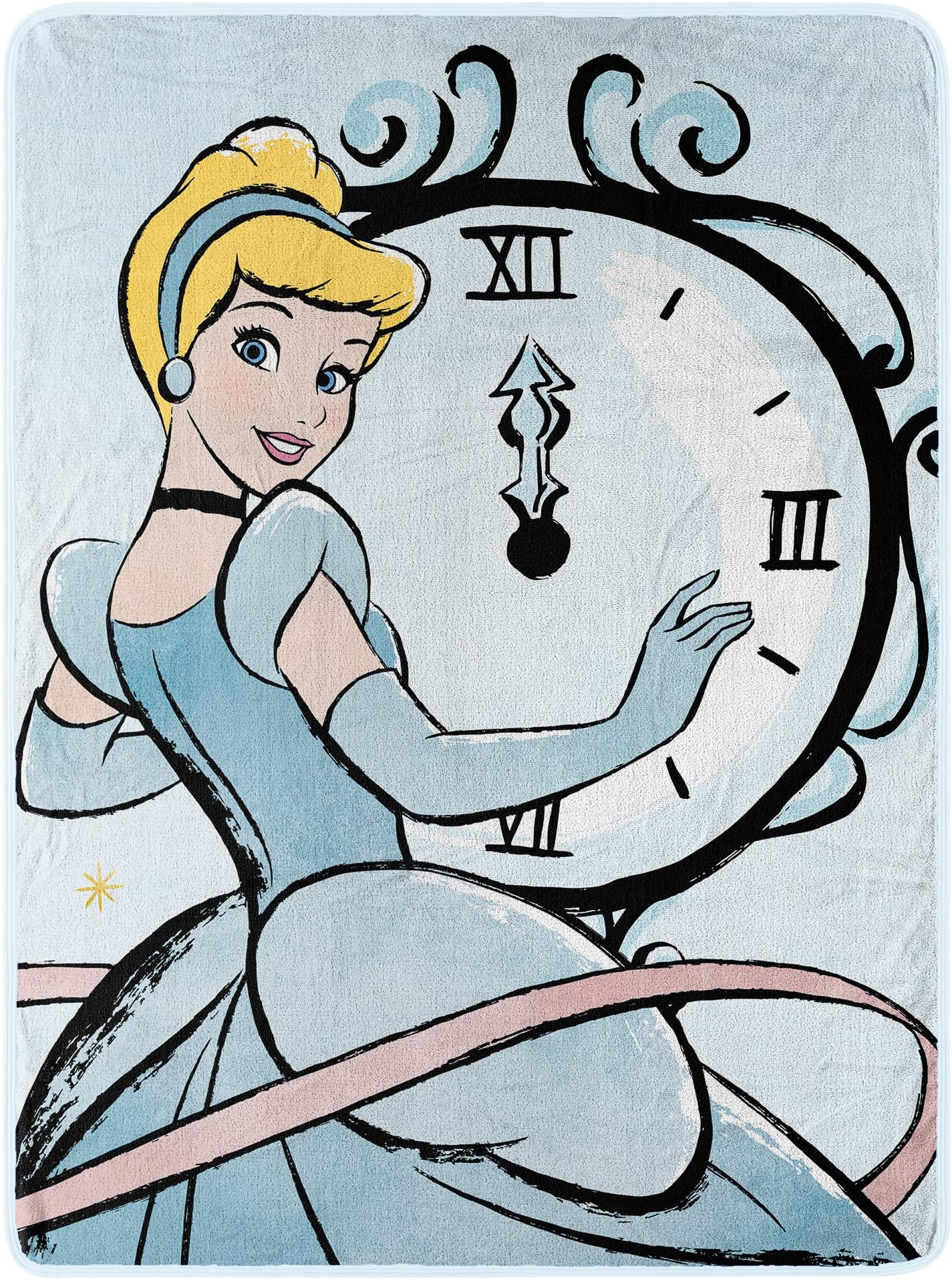 Cinderella Micro Raschel Throw Blanket, 46" x 60", On Time