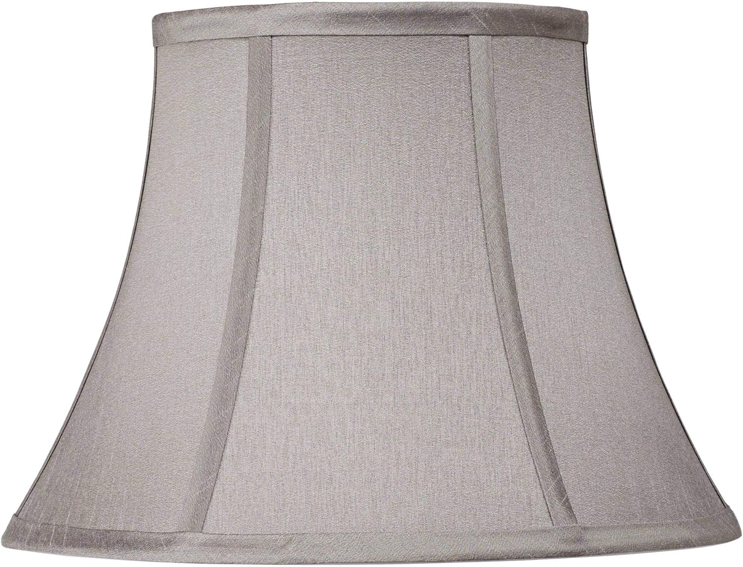 Pewter Gray Medium Bell Lamp Shade (Pre-Assembled) 7" Top x 12" Bottom x 9" Slant x 8.5" High (Spider) Replacement with Harp and Finial - Springcrest