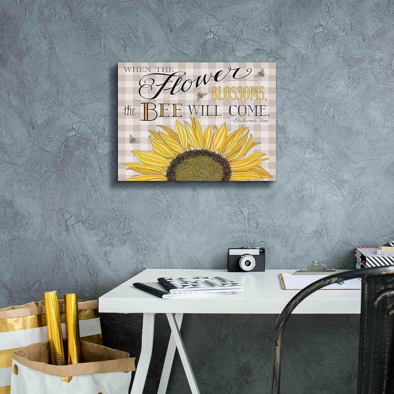 Epic Graffiti 'When the Flower Blossoms' by Deb Strain, Giclee Canvas Wall Art, 16"x12"