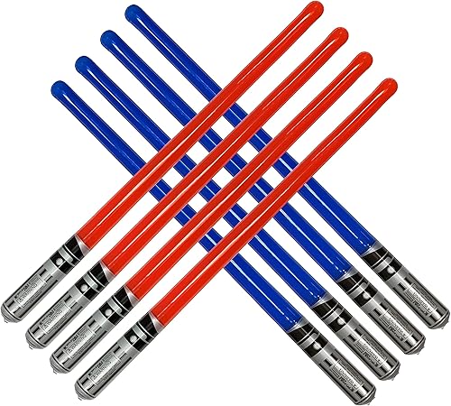 Paquete de 8juguetes hinchables Espada de luz 4 rojo y 4azul lightsabers piscina la playa juguetes fiesta regalos lARP
